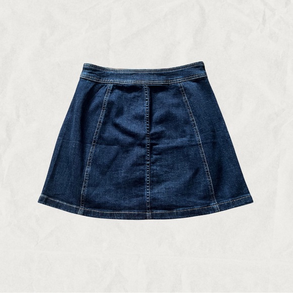 Madewell Dark Blue Button-Front Mini Skirt - Picture 5 of 5